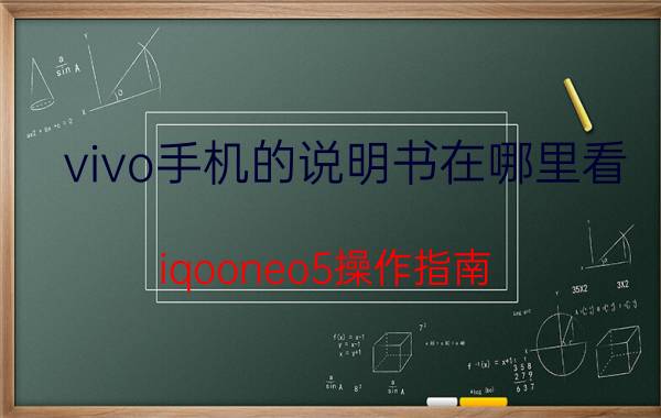 vivo手机的说明书在哪里看 iqooneo5操作指南？